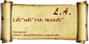 Lénárth Anikó névjegykártya